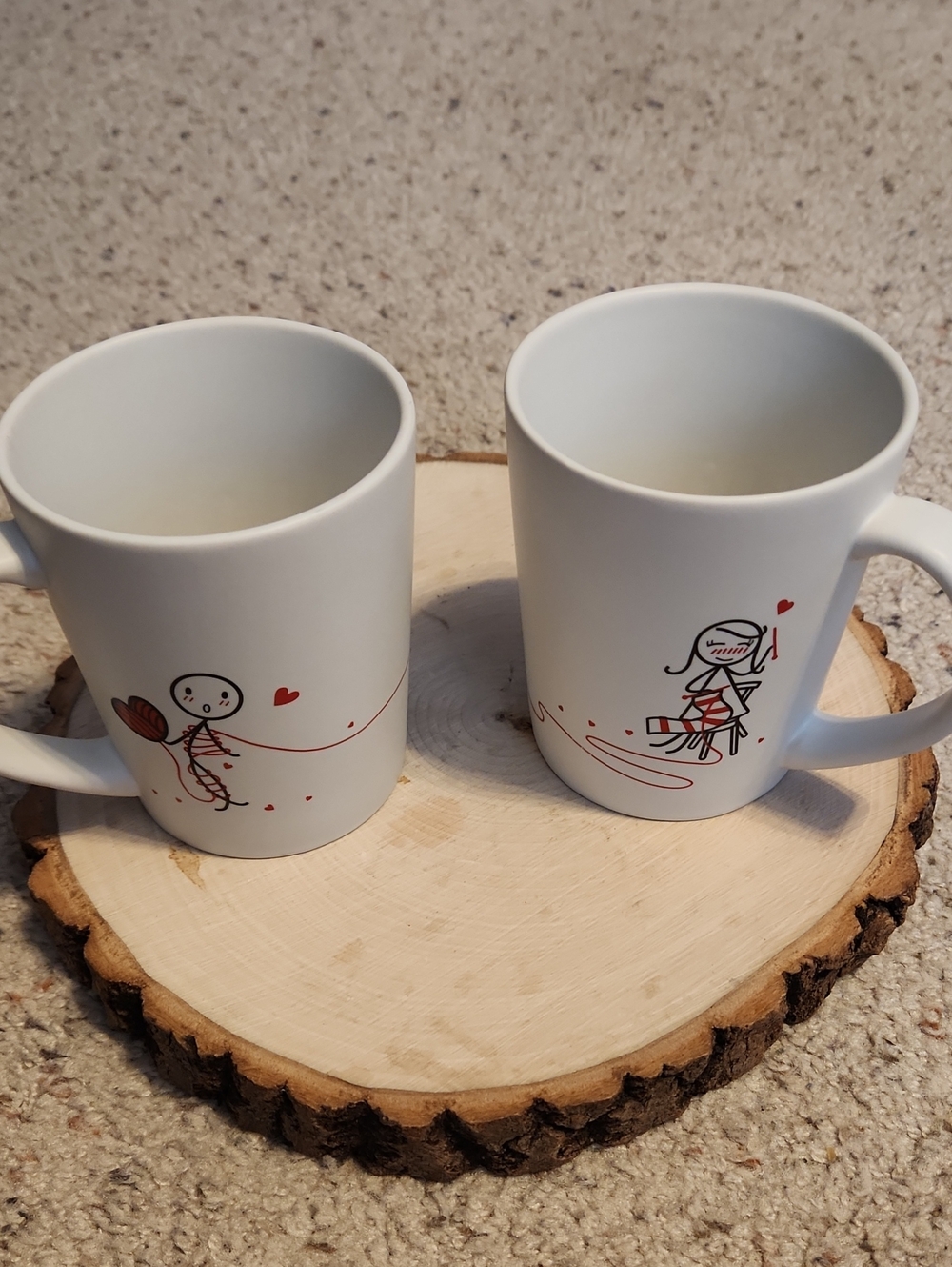 Human Touch Treat It With Love Set 2 Mugs Man & Woman Heart Design